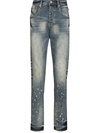 PURPLE BRAND VINTAGE SPOTTED TAPERED-LEG JEANS