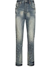 Purple Brand Blue P002 Vintage Spotted Tapered Jeans In Blue