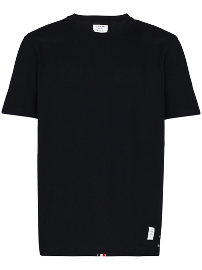 Thom Browne Grosgrain Ribbon Detail T-shirt In Blue