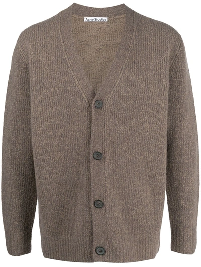 Acne Studios Brown Wool & Cashmere Cardigan In Mink Brown