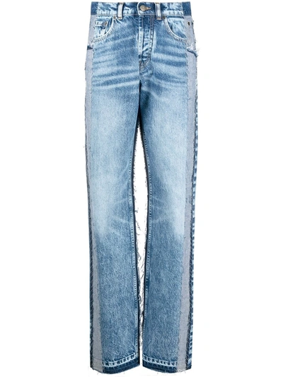 Maison Margiela Five-pocket Denim Patchwork Jeans In Blue
