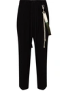 Song For The Mute Cropped Tapered Cotton Trousers In Black