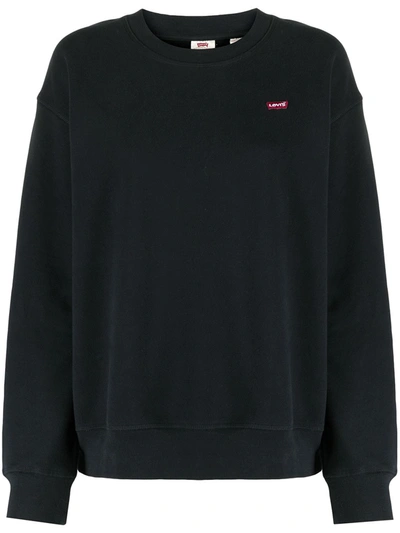 Levi's Logo Embroidered Sweatshirt In Black