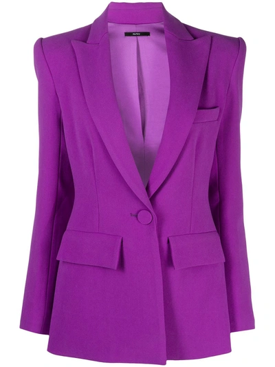 Alex Perry Long Sleeve Blazer, Bralette And Flare Trouser In Purple,yellow