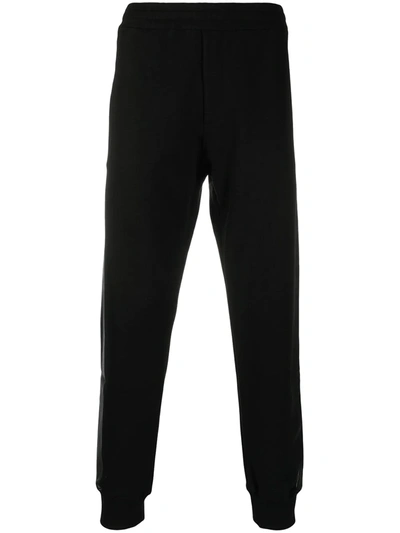 Alexander Mcqueen Side-stripe Track Pants In Black