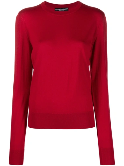 Dolce & Gabbana Long-sleeve Wool Jumper In Red