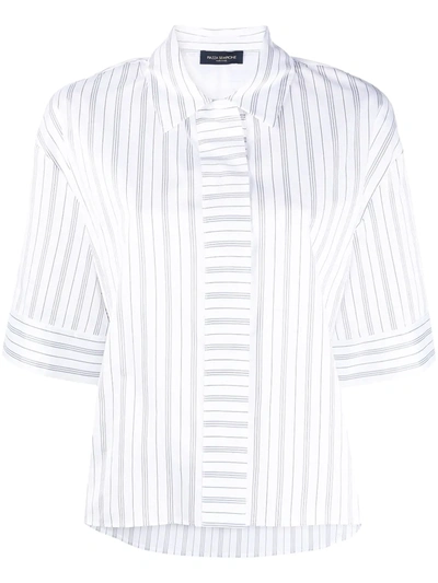 Piazza Sempione Stripe-print Short-sleeved Shirt In White