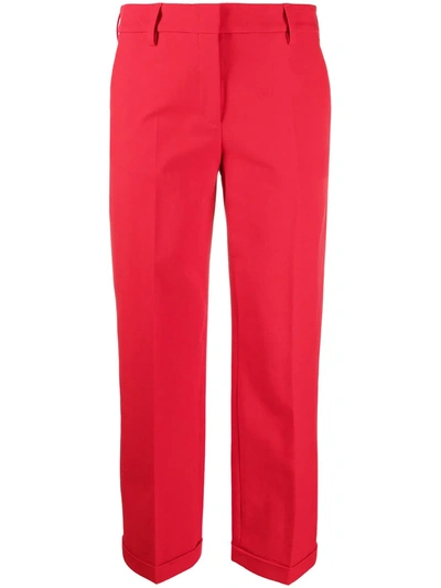 Piazza Sempione Mid-rise Tapered Trousers In Red