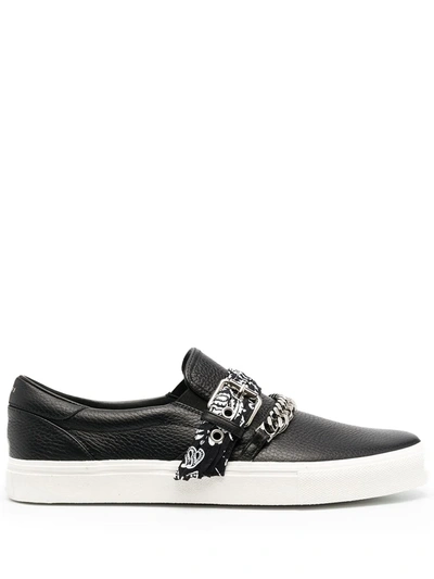 Amiri Pebbled Leather Loafers In Black