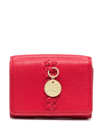 See By Chloé Pebbled Leather Wallet In Red