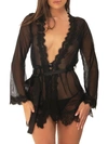 OH LA LA CHERI PROVENCE EYELASH LACE ROBE SET