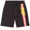 Dsquared2 Teen Logo Stripe-print Shorts In Black