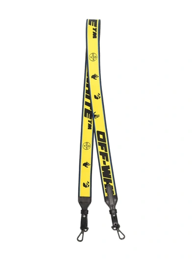 Off-white Industrial Logo Bag Strap In Yellow ,black