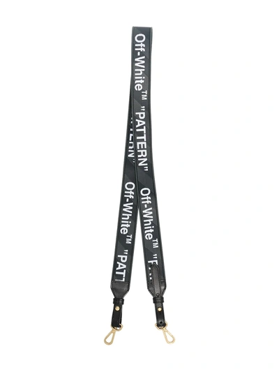 Off-white Diagonal Logo Bag Strap In Black