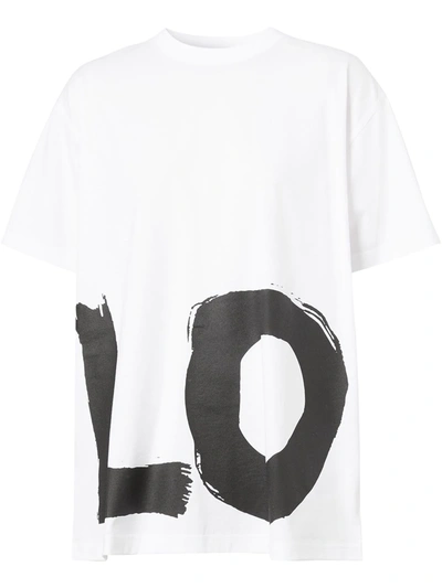 Burberry Love Print Oversized T-shirt In White