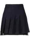 THOM BROWNE DROPPED BACK MINI PLEATED SKIRT