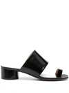 Maison Margiela Tabi Toe-ring Leather Sandals In Black