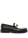 MOSCHINO COLOUR-BLOCK LEATHER LOAFERS