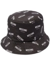 Moschino Logo Print Bucket Hat In 黑色