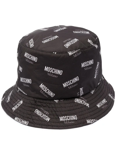 MOSCHINO LOGO PRINT BUCKET HAT