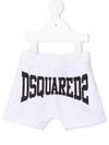 Dsquared2 Logo-print Track Shorts In 白色