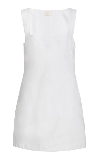 Posse Exclusive Alice Linen Mini Dress In White