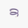 BOTTEGA VENETA PURPLE AND STERLING SILVER WRAPPED LEATHER CUFF BRACELET,608701V507C16026722