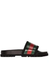 Gucci Slide Sandal With Web In Black