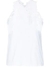 ERMANNO SCERVINO FLORAL-LACE SLEEVELESS TOP