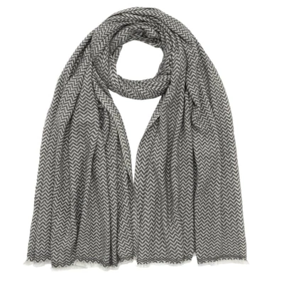 Antra Designs Zigzag Scarf Slate Grey & Ivory