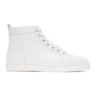 Christian Louboutin Louis Orlato Full-grain Leather High-top Sneakers In White