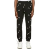 OFF-WHITE BLACK ALL OVER LOGO CUFFED LOUNGE PANTS