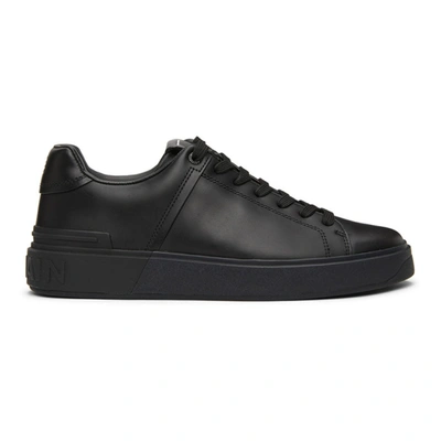 Balmain B-court Leather Trainers In Black