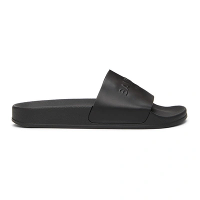 Balmain Calypso Debossed Logo Slides In Black