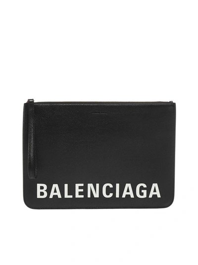 Balenciaga Clutch In Black Leather