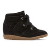 Isabel Marant Bobby Suede Wedge Sneakers In 01bk Black