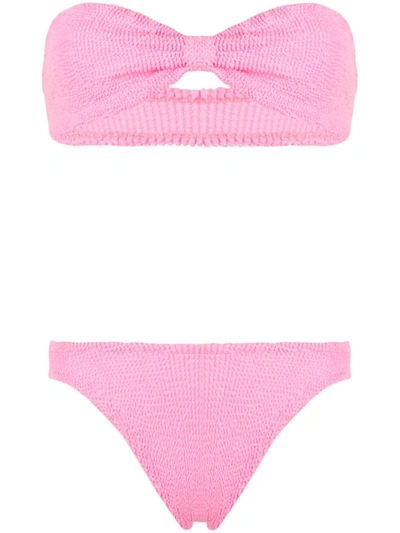 Hunza G Ariel Bandeau Twist Bikini In Pink