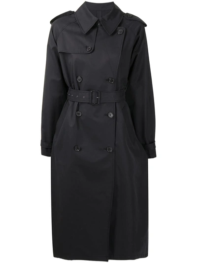 Nili Lotan Double Breasted Trench Coats In Black