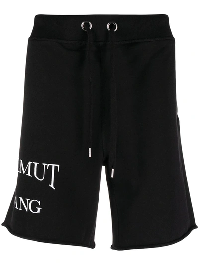 Helmut Lang Logo-print Drawstring Shorts In Black