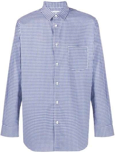 Comme Des Garçons Shirt Gingham-checked Print Shirt In Blue