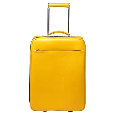 Pre-owned Porsche Design Yellow Leather Trolley Suitcase