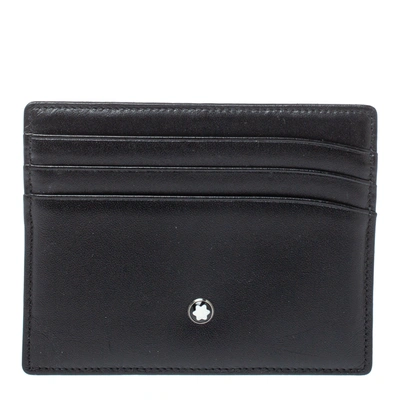 Pre-owned Montblanc Black Leather Meisterstuck Card Holder 6cc