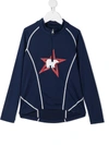 Perfect Moment Graphic Print Zip-up Jacket In Blue