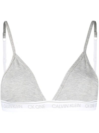 Calvin Klein Underwear Logo Triangle Bra In Grey