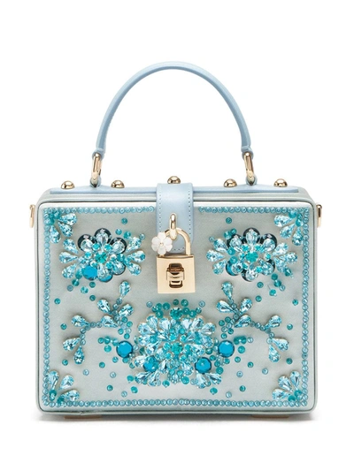 Dolce & Gabbana Rhinestone-embellished Tote Bag In Blue