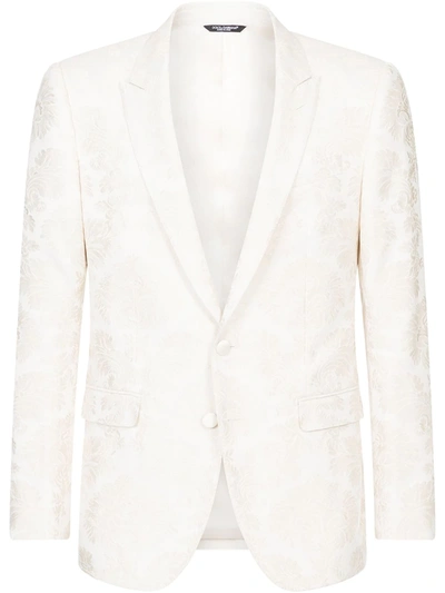 Dolce & Gabbana Two-piece Paisley Pattern Suit In White