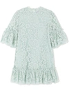 DOLCE & GABBANA CORDONETTO-LACE RUFFLE-TRIM DRESS