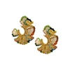 Lavish By Tricia Milaneze Multicolored Small Hand Crochet Ruffled Hoops In Ruffled