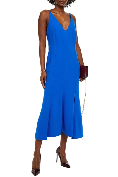 Victoria Beckham Fluted Cady Midi Dress In Azure