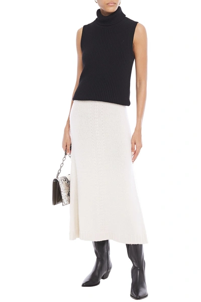 Valentino Cashmere Midi Skirt In White